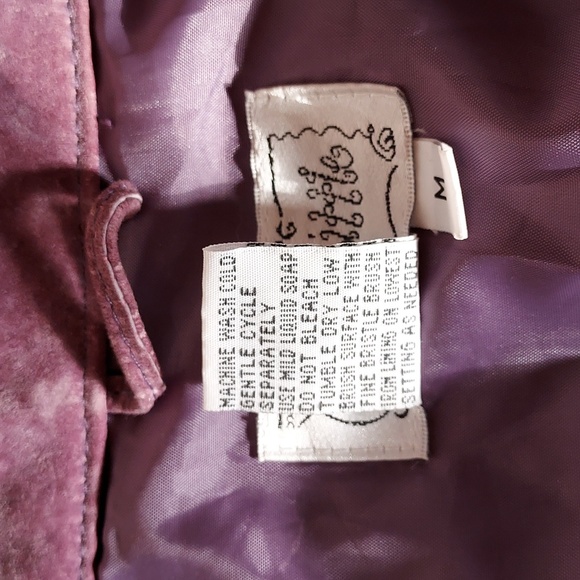 Live A Little Women's Purple Suede Fitted Jacket Snapped Front Size M - Picture 10 of 13